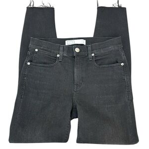 AYR Black High-Rise Skinny Jeans with Raw Hem